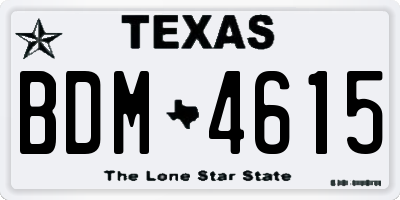 TX license plate BDM4615