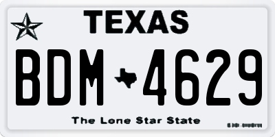TX license plate BDM4629