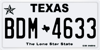 TX license plate BDM4633