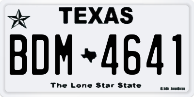 TX license plate BDM4641