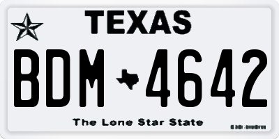 TX license plate BDM4642