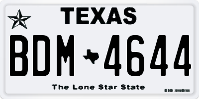 TX license plate BDM4644