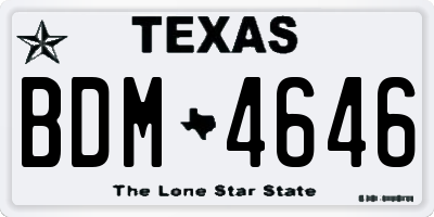 TX license plate BDM4646