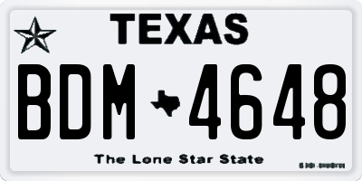 TX license plate BDM4648