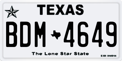 TX license plate BDM4649