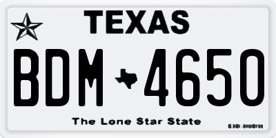 TX license plate BDM4650