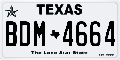 TX license plate BDM4664