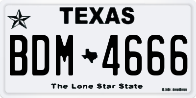 TX license plate BDM4666