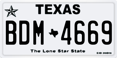 TX license plate BDM4669