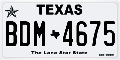 TX license plate BDM4675
