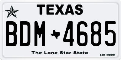 TX license plate BDM4685