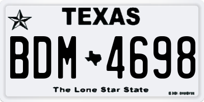 TX license plate BDM4698