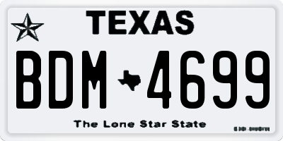 TX license plate BDM4699