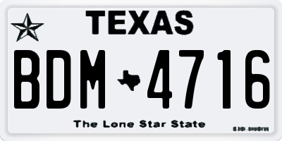 TX license plate BDM4716