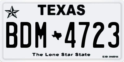 TX license plate BDM4723