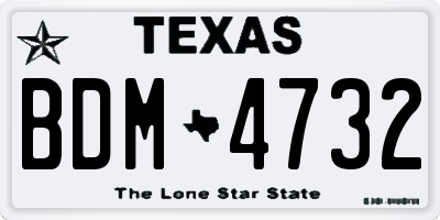 TX license plate BDM4732