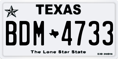 TX license plate BDM4733