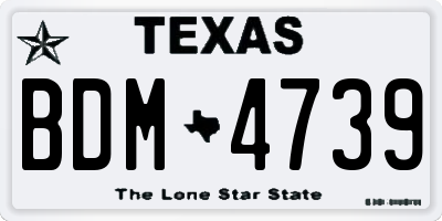 TX license plate BDM4739