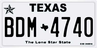 TX license plate BDM4740