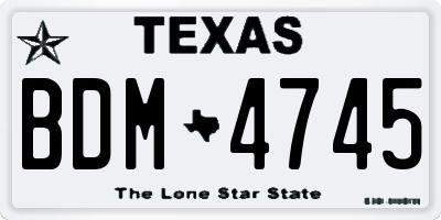 TX license plate BDM4745