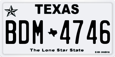 TX license plate BDM4746