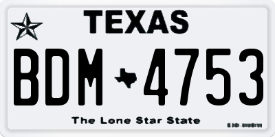 TX license plate BDM4753