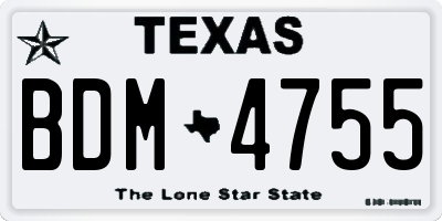 TX license plate BDM4755