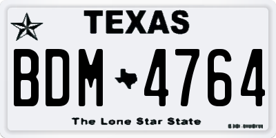 TX license plate BDM4764