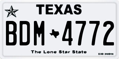 TX license plate BDM4772