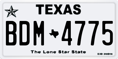 TX license plate BDM4775