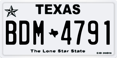 TX license plate BDM4791