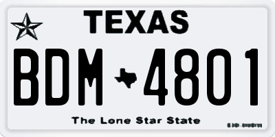 TX license plate BDM4801