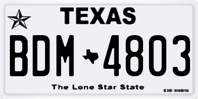 TX license plate BDM4803
