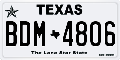 TX license plate BDM4806