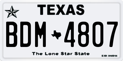 TX license plate BDM4807