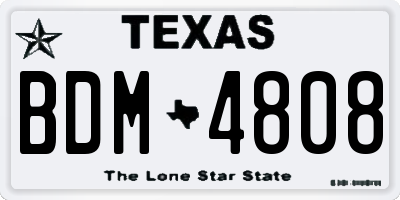 TX license plate BDM4808