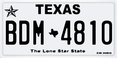TX license plate BDM4810
