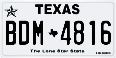 TX license plate BDM4816