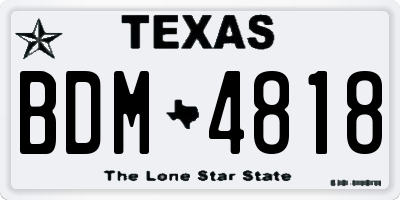 TX license plate BDM4818