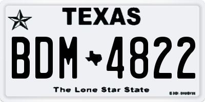 TX license plate BDM4822