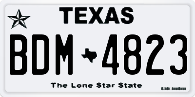 TX license plate BDM4823