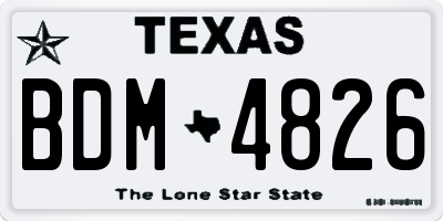 TX license plate BDM4826