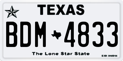 TX license plate BDM4833