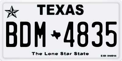 TX license plate BDM4835