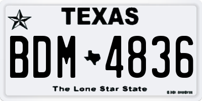 TX license plate BDM4836