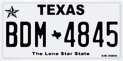 TX license plate BDM4845