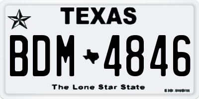 TX license plate BDM4846