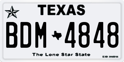 TX license plate BDM4848