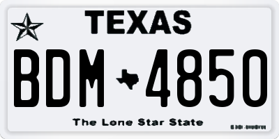 TX license plate BDM4850
