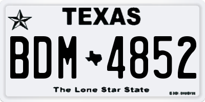 TX license plate BDM4852